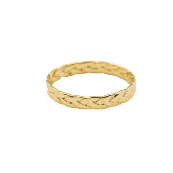 NWT Aubrey Braided Ring // 14k Gold Vermeil (size 6) - Picture 1 of 2